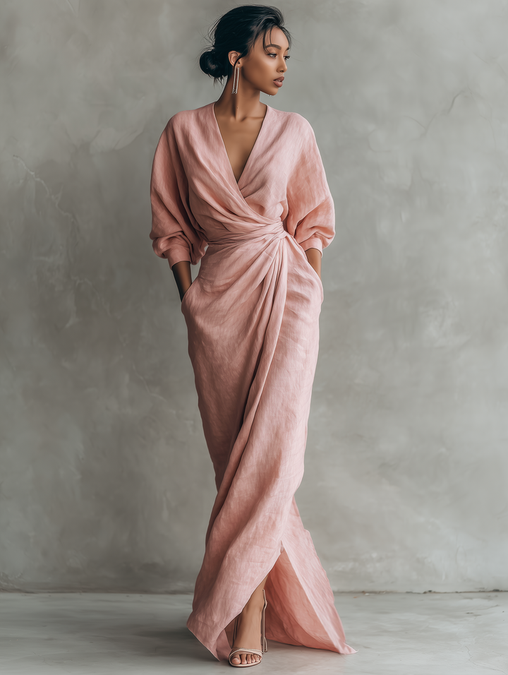 Roselle | Weiches Wickel-Abendkleid