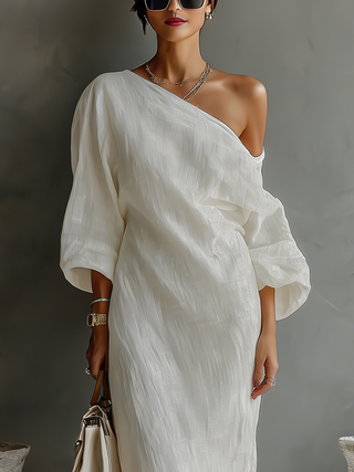 Elowen | Minimalistisches One-Shoulder-Maxikleid