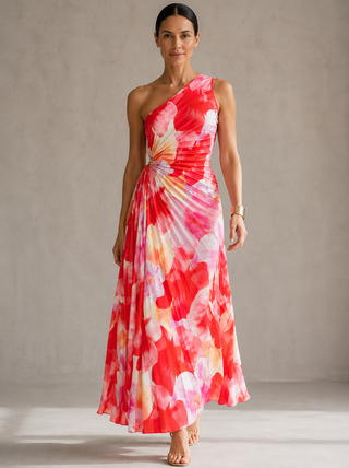 Yanira | Plissiertes One-Shoulder-Kleid