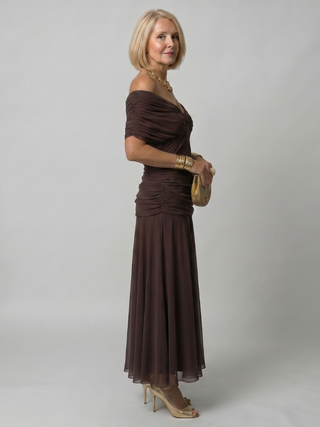Calen | Off Shoulder Midi Kleid
