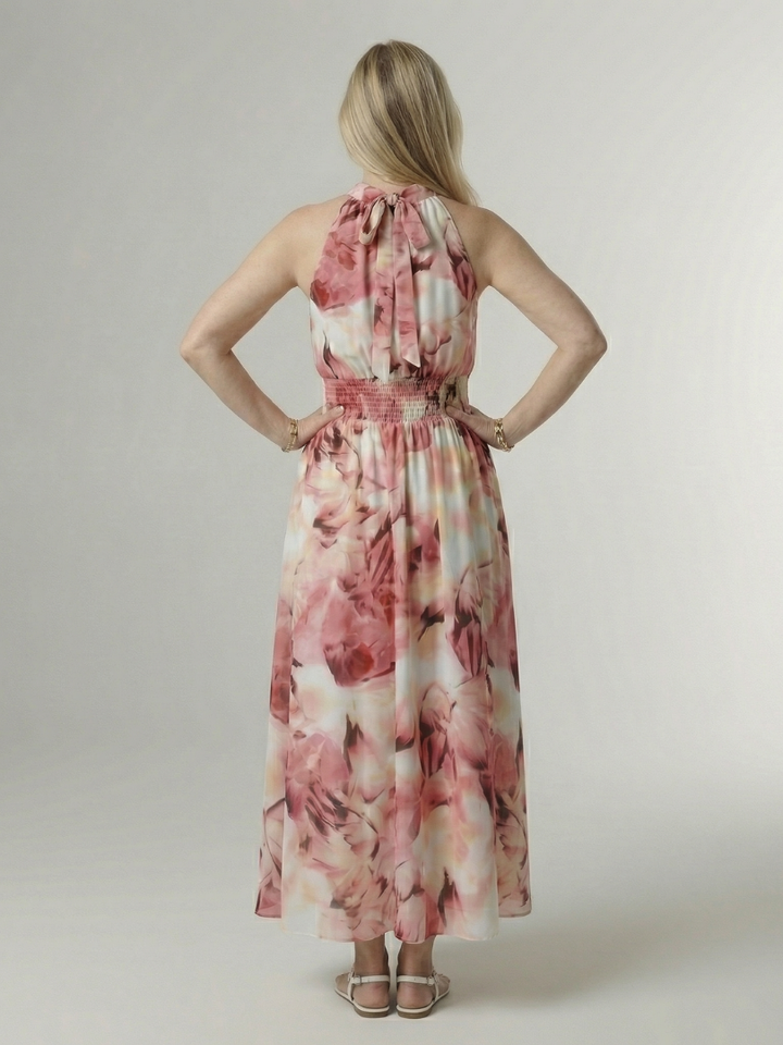 Sylin | Gathered Halter Midi Kleid