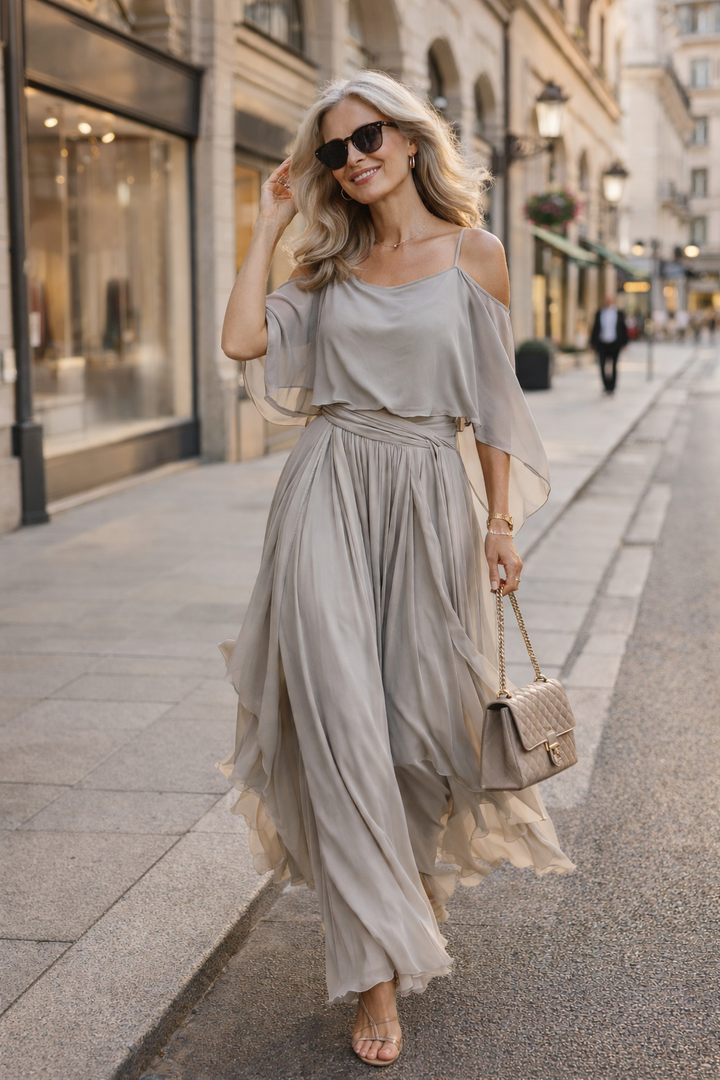Helene – Drapiertes elegantes Abendkleid