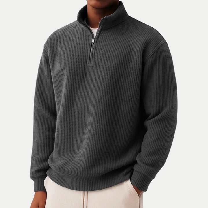 Nael Berlin | Strickpullover mit Troyer-Kragen