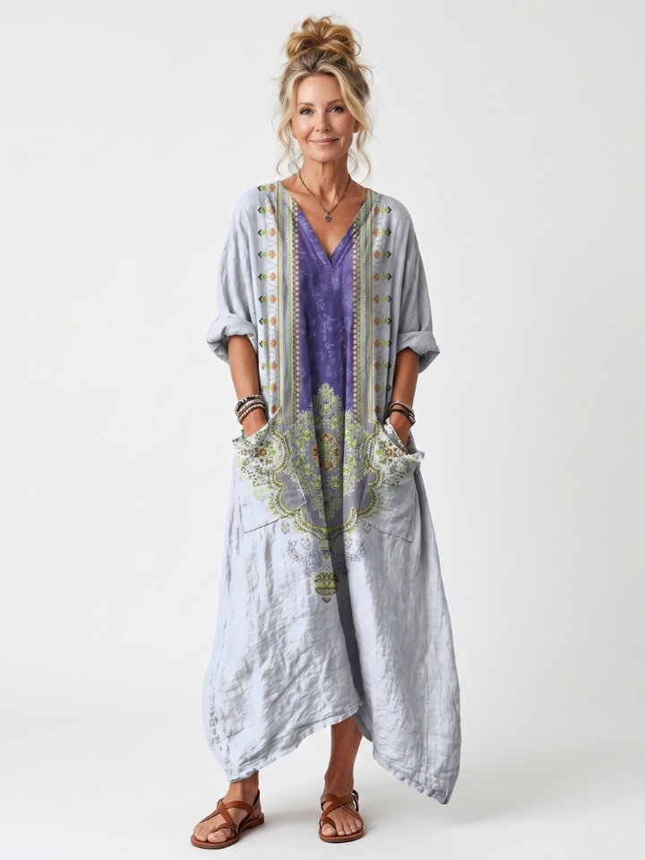 NAEL BERLIN | Boho-Midikleid mit Kontrast-Stickerei Véronique