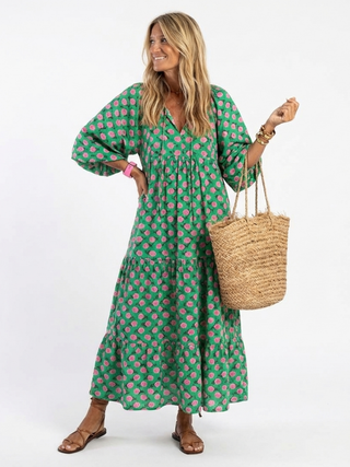 NAEL BERLIN | Geblümtes Boho-Midikleid mit Volants Camille