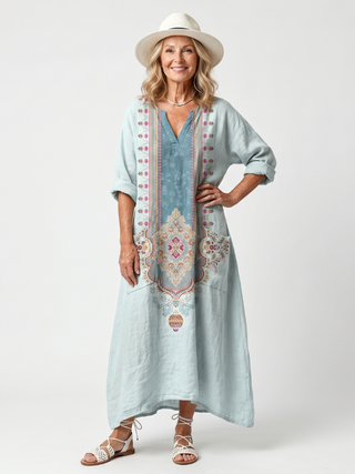 NAEL BERLIN | Boho-Midikleid mit Stickerei und Taschen Claire