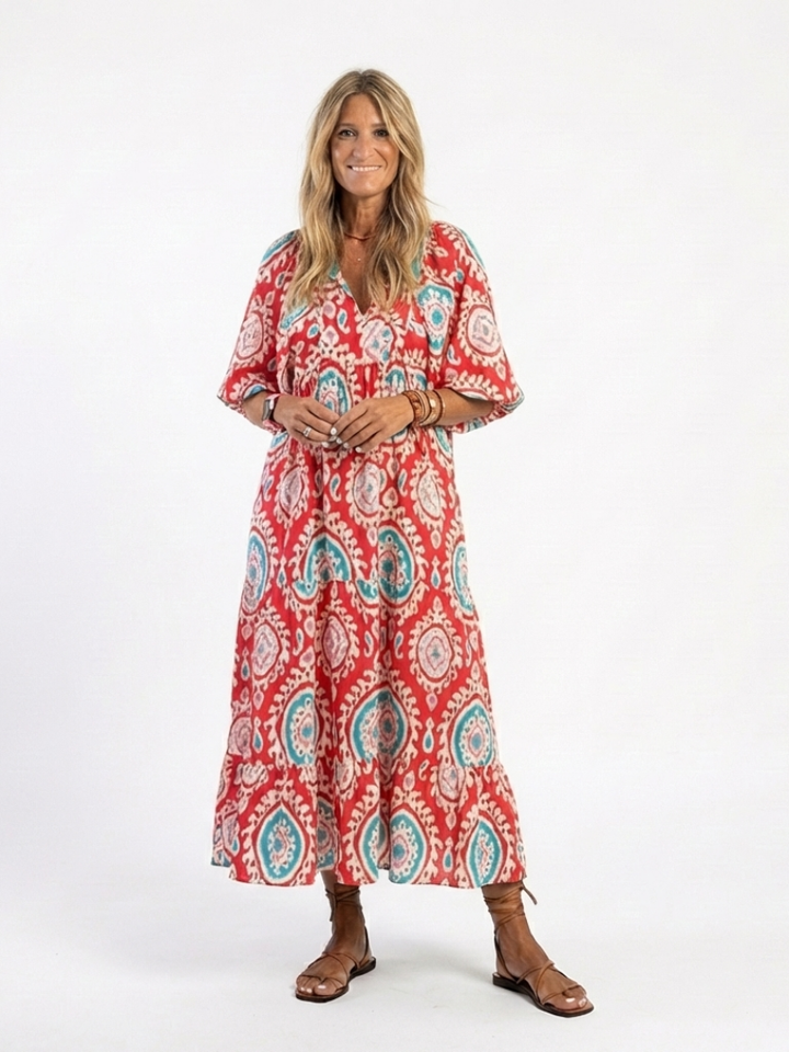 NAEL BERLIN | Boho-Midikleid mit Kaschmir-Print Martine