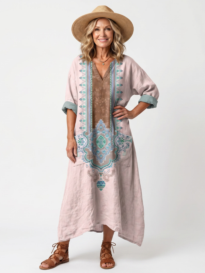 NAEL BERLIN | Boho-Midikleid mit Stickerei und Taschen Mathilde
