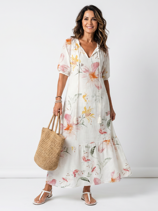 NAEL BERLIN | Geblümtes Boho-Midikleid mit Volants Pauline