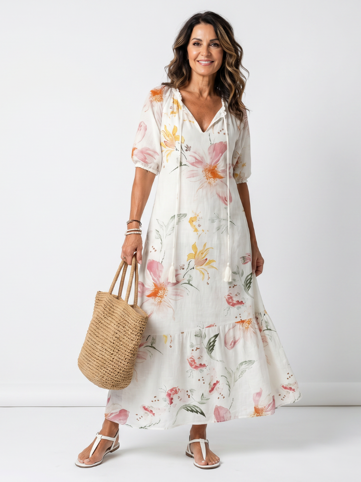 NAEL BERLIN | Geblümtes Boho-Midikleid mit Volants Pauline