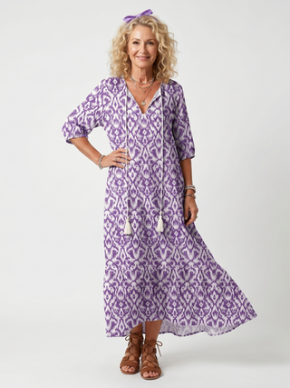 NAEL BERLIN | Bedrucktes Boho-Midikleid mit Bommeln Brigitte
