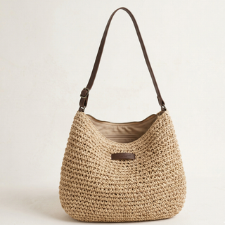 Cinzia – Elegante Geflochtene Tasche – Sand