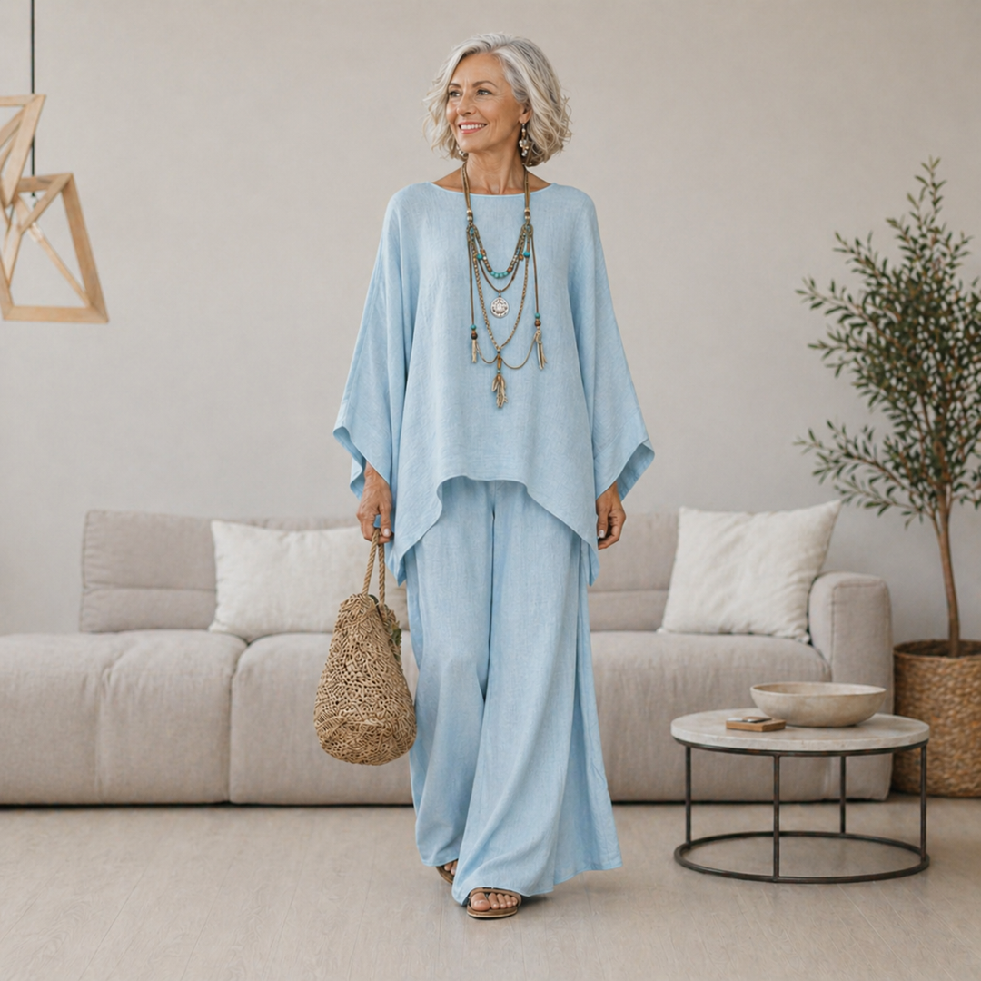 Celeste | Elegantes Leinen-Zweiteiler-Set