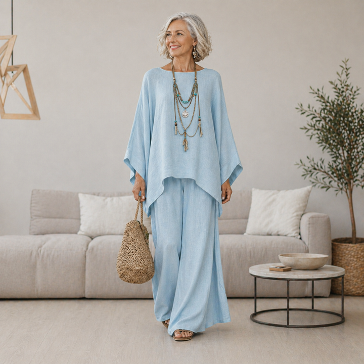 Celeste | Elegantes Leinen-Zweiteiler-Set