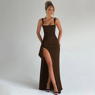 Aria | Elegantes Slip-Maxikleid mit offenem Rücken