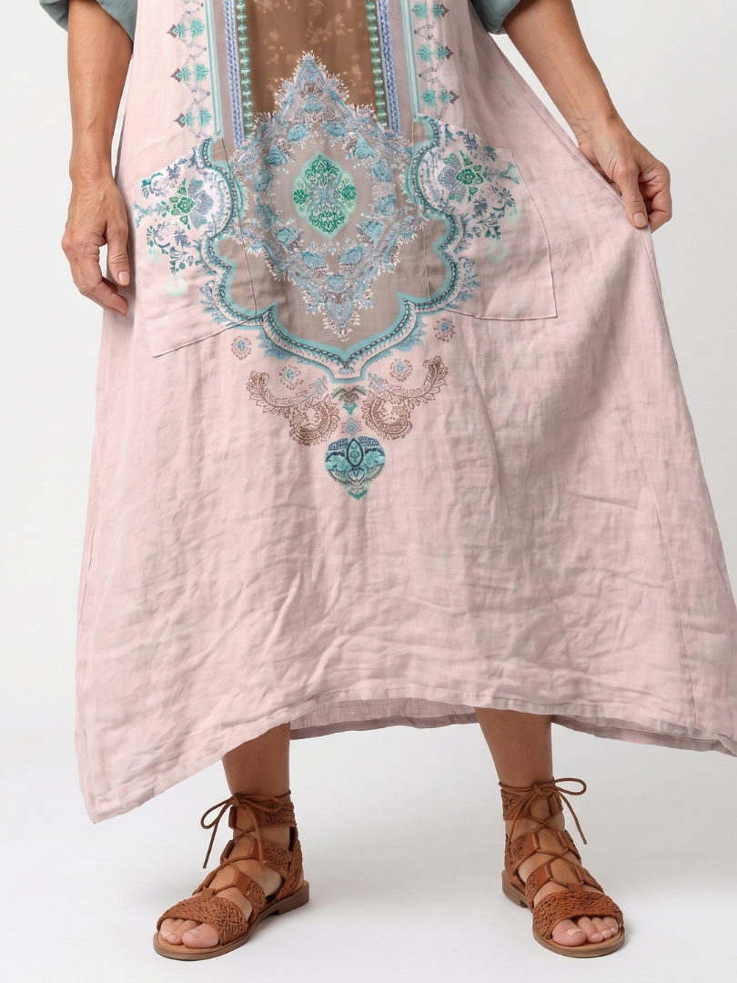 NAEL BERLIN | Boho-Midikleid mit Stickerei und Taschen Mathilde