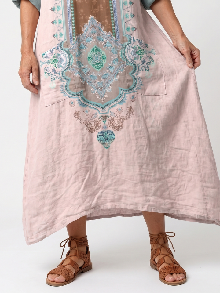 NAEL BERLIN | Boho-Midikleid mit Stickerei und Taschen Mathilde