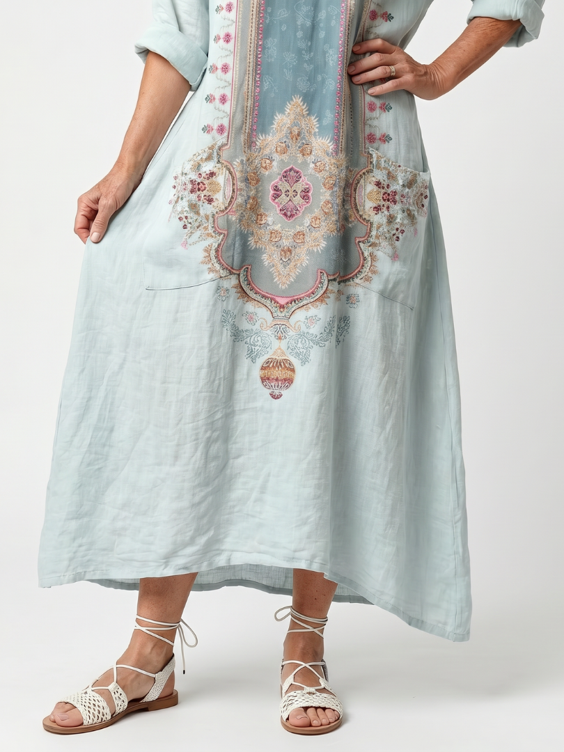 NAEL BERLIN | Boho-Midikleid mit Stickerei und Taschen Claire