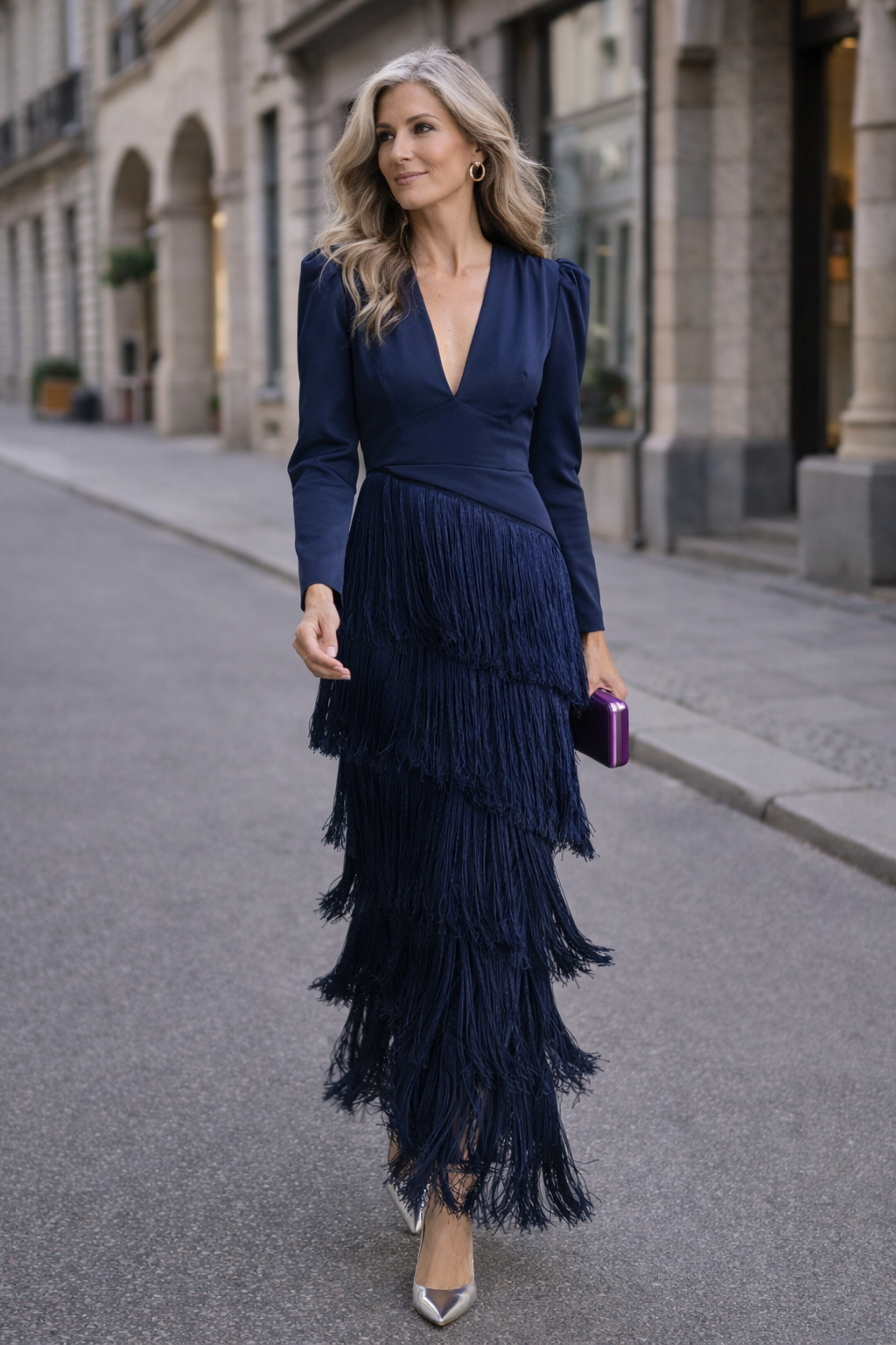 Ida – Chic Abendkleid mit Fransen