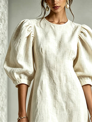Elaine™ | Chic Puff Sleeve Floral Dress