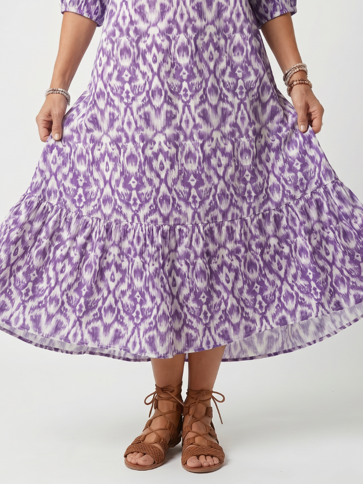 NAEL BERLIN | Bedrucktes Boho-Midikleid mit Bommeln Brigitte