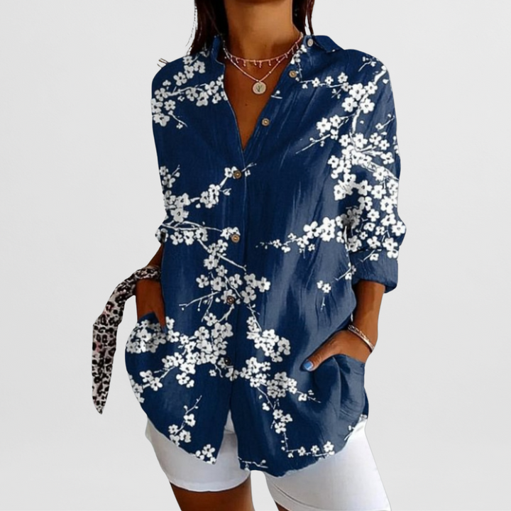 Hilda | Elegante Vintage-Bluse mit Blumenmuster