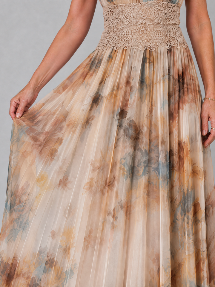 Elavenue | Maxikleid mit Neckholder und Spitzenbund