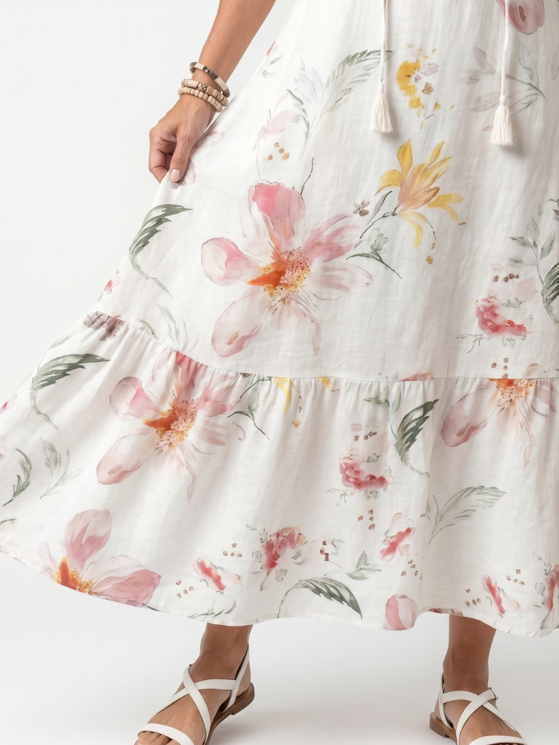 NAEL BERLIN | Geblümtes Boho-Midikleid mit Volants Pauline