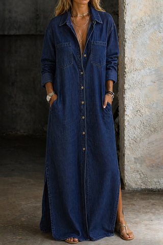 Delana | Jeanskleid mit Knopfleiste