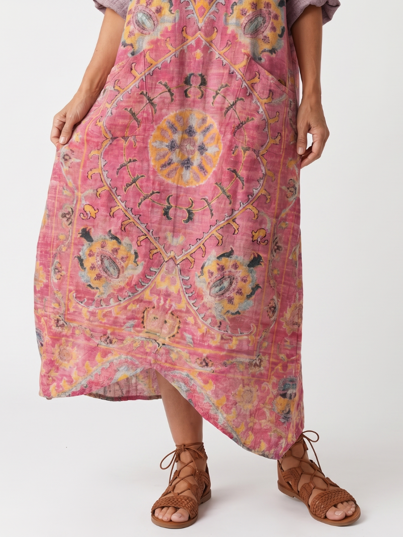 NAEL BERLIN | Bedrucktes Boho-Midikleid mit Taschen Margot