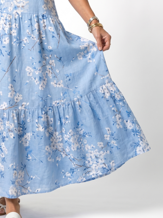 NAEL BERLIN | Geblümtes Boho-Midikleid mit Bommeln Michèle