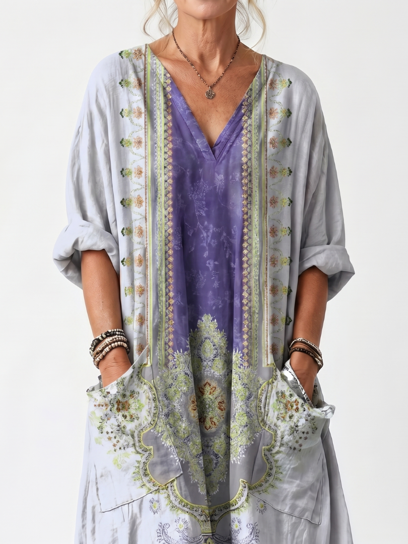 NAEL BERLIN | Boho-Midikleid mit Kontrast-Stickerei Véronique