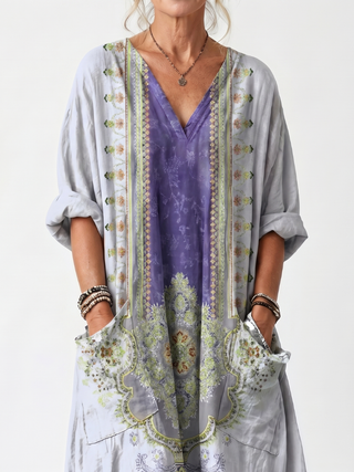 NAEL BERLIN | Boho-Midikleid mit Kontrast-Stickerei Véronique