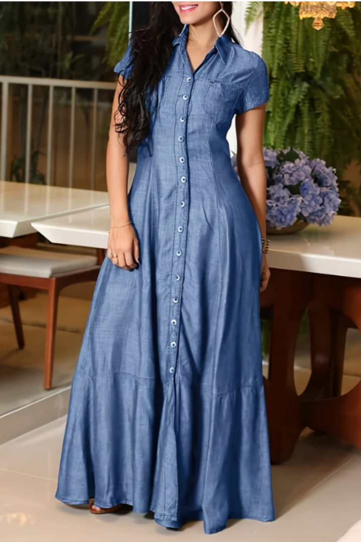 Eliza | Langes Jeanskleid
