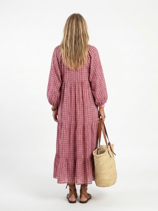 NAEL BERLIN | Geometrisches Boho-Midikleid zum Binden Isabelle