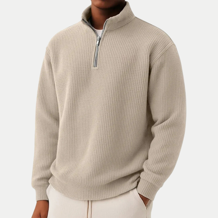 Nael Berlin | Strickpullover mit Troyer-Kragen