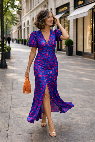 Laura – City Midikleid mit Plisseeärmeln