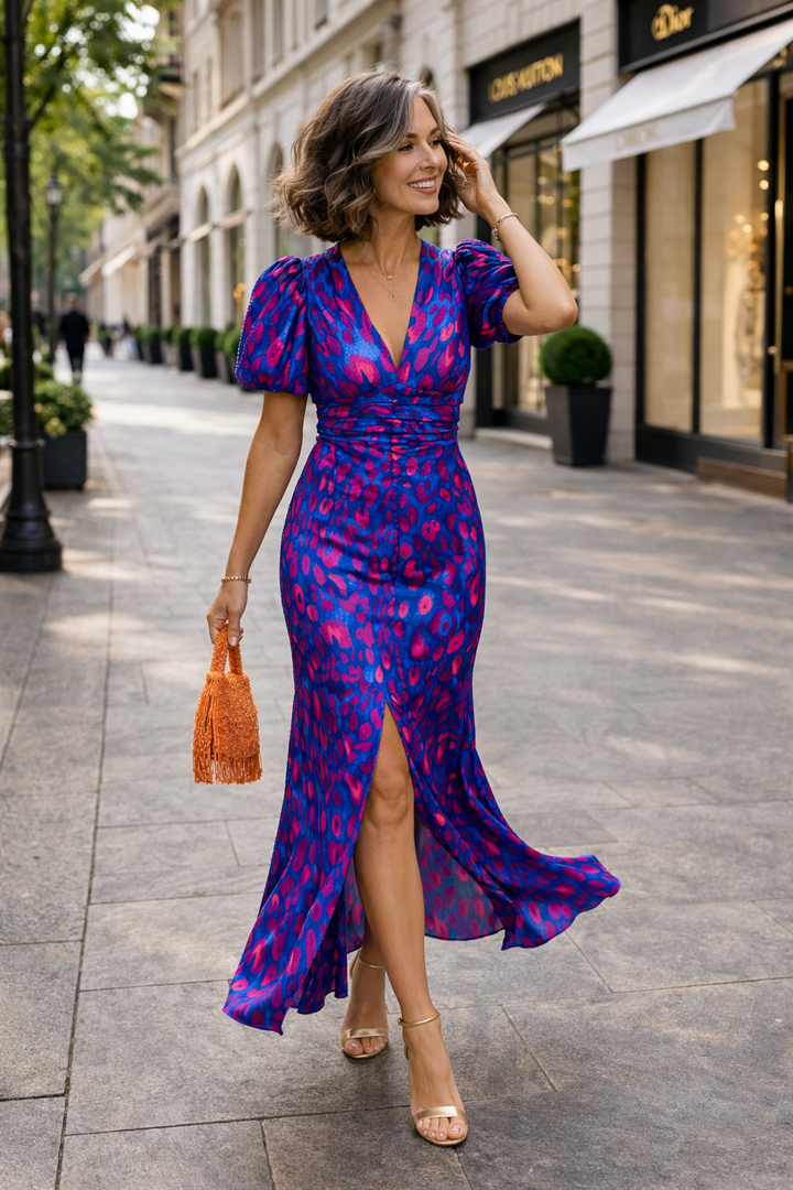 Laura – City Midikleid mit Plisseeärmeln