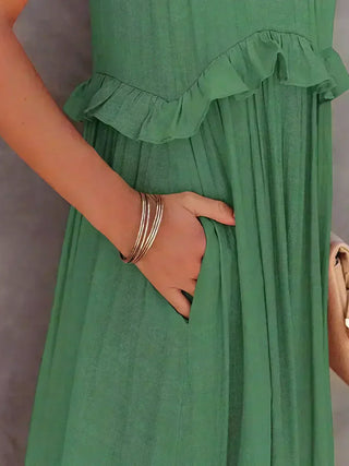 Lou | Elegantes ärmelloses Kleid mit Rüschen