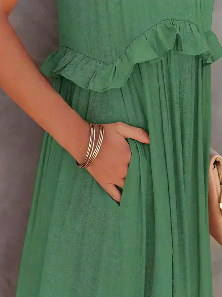 Lou | Elegantes ärmelloses Kleid mit Rüschen