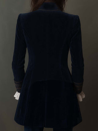 Vintage Longline-Jacke mit Stickerei in Navy