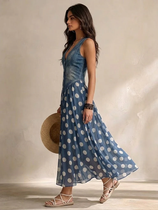 Bianca – Midikleid aus Chiffon mit Punktemuster