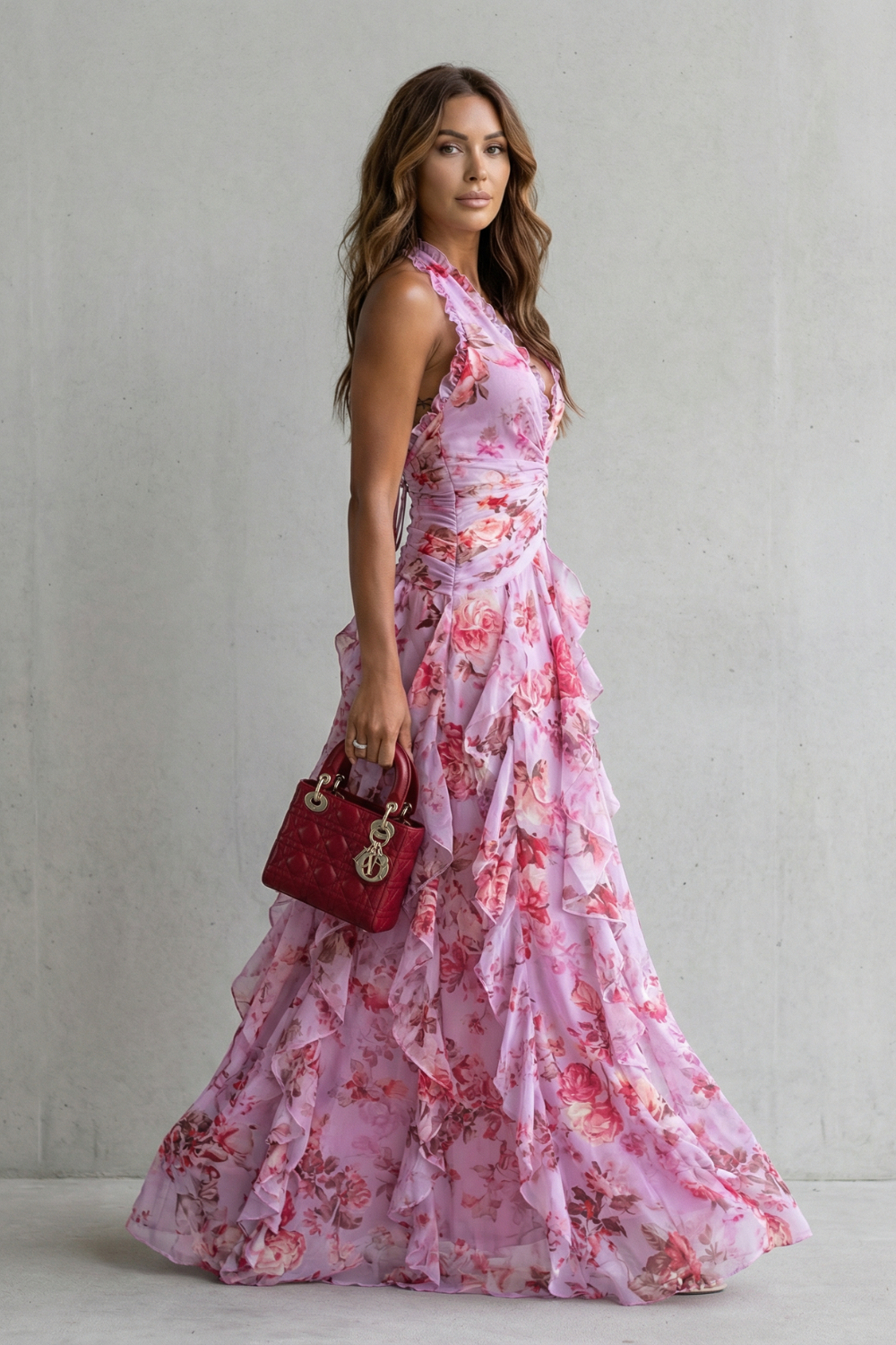 Belladina | Maxikleid mit Rosenmuster