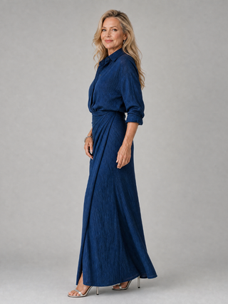 Mirque | Maxikleid mit langen Ärmeln und Wickeloptik