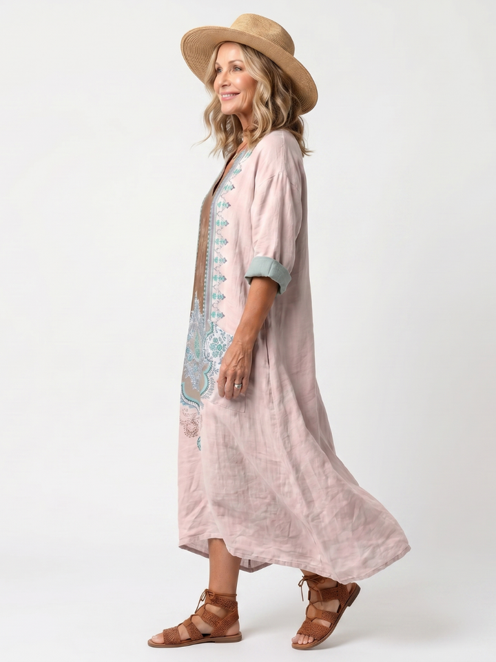 NAEL BERLIN | Boho-Midikleid mit Stickerei und Taschen Mathilde