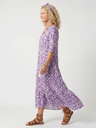 NAEL BERLIN | Bedrucktes Boho-Midikleid mit Bommeln Brigitte