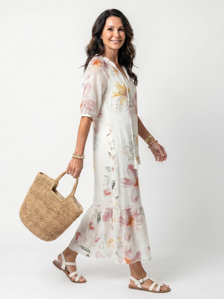 NAEL BERLIN | Geblümtes Boho-Midikleid mit Volants Pauline