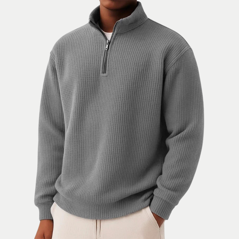 Nael Berlin | Strickpullover mit Troyer-Kragen