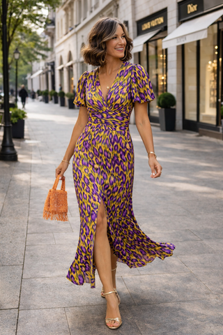 Laura – City Midikleid mit Plisseeärmeln