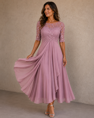 Abella – Spitzen- und Chiffonkleid